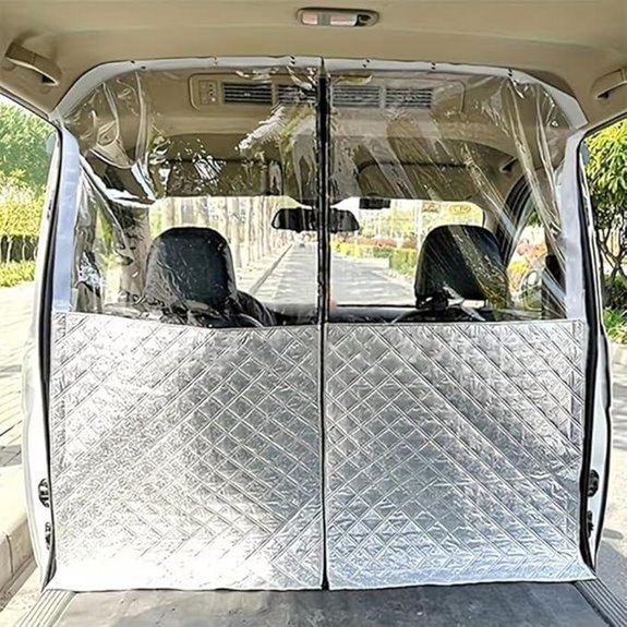 RV Car Divider Curtain with Transparent Panel