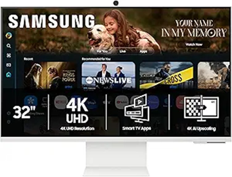 Samsung 32” 4K UHD Smart Monitor with AI