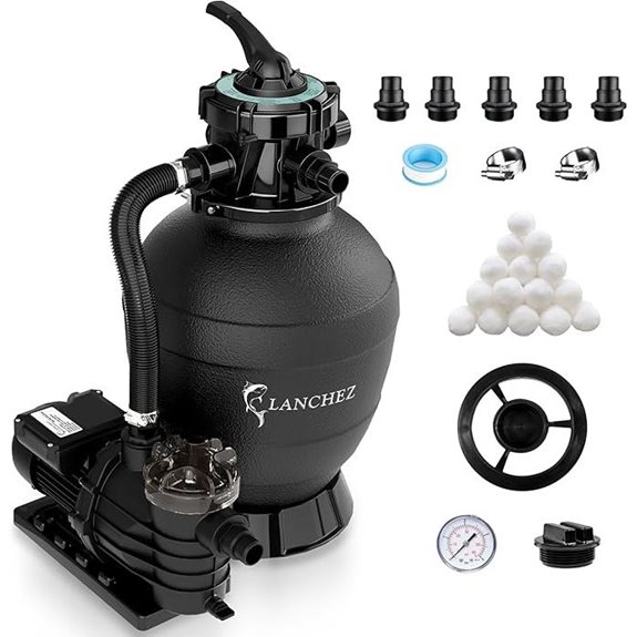 LANCHEZ 13 Sand Filter Pool Pump System