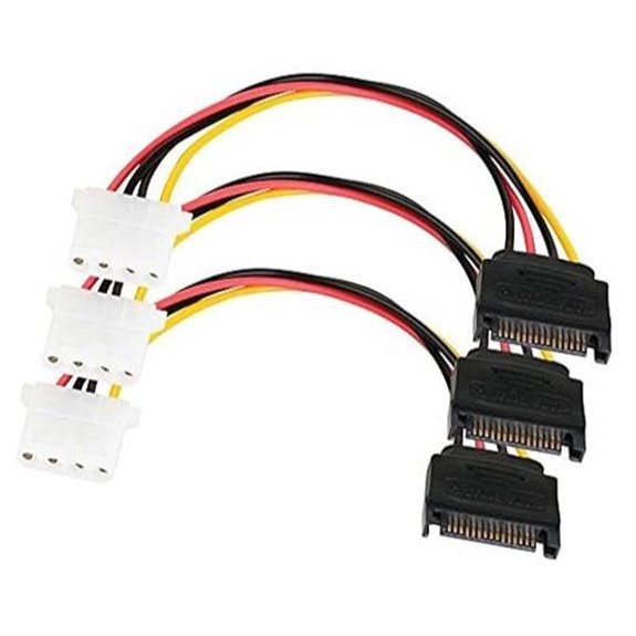 SATA to 4-Pin Power Cable Adapter (3-Pack)