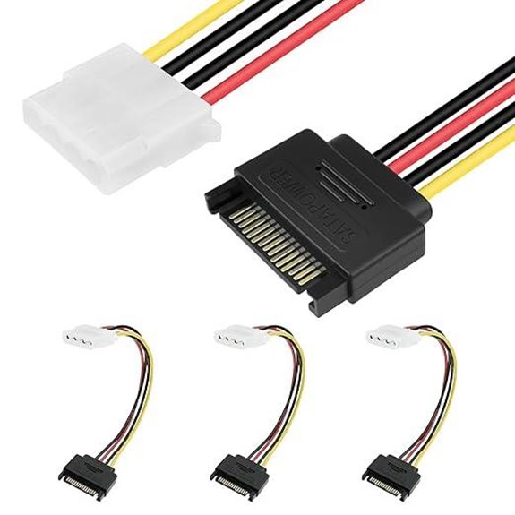 SDTC Tech SATA to Molex Power Adapter (3-Pack)