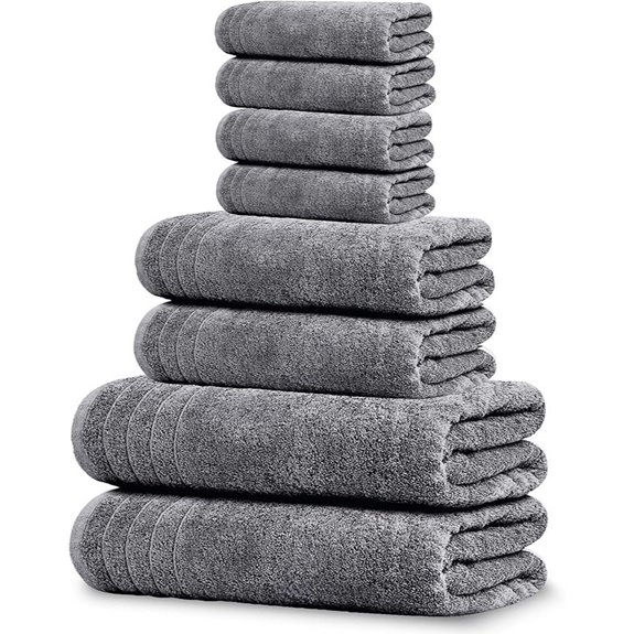 Tens Towels Set of 8 Cotton Dark Grey