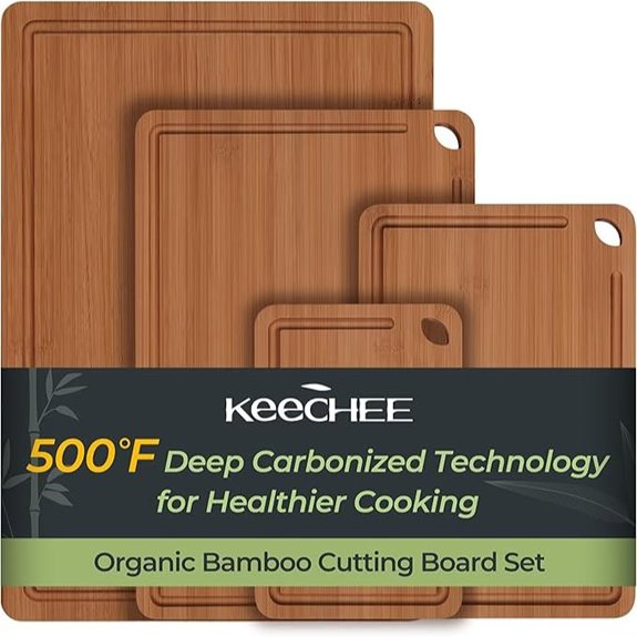 Carbonized Bamboo Cutting Board Set (4Pcs)