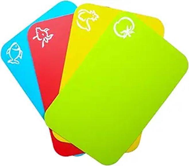 Flexible Plastic Cutting Board Mats Set of 4