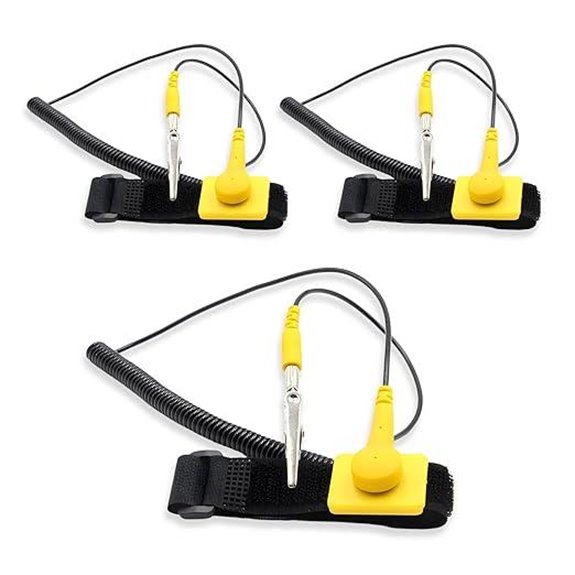 3 Pcs Anti Static Wrist Strap with Alligator Clips
