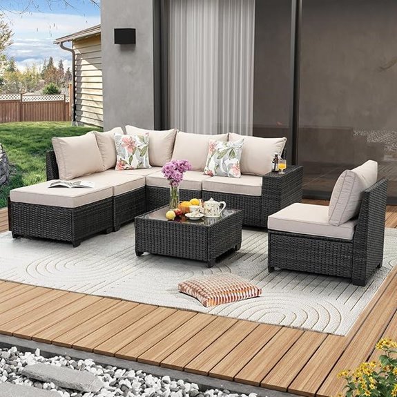 7-Piece All-Weather Wicker Patio Furniture Set