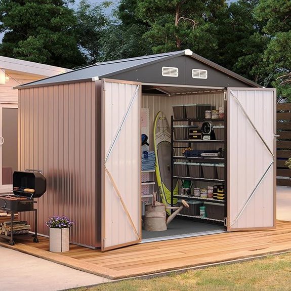 Aoxun 7.4x5.3FT Metal Garden Storage Shed