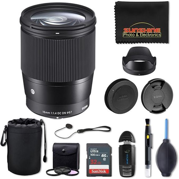 Sigma 16mm f1.4 Lens for Sony E with Bundle