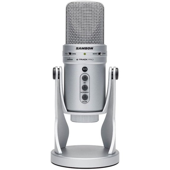 SAMSON G Track Pro USB Microphone with Built in Audio Interface Silver