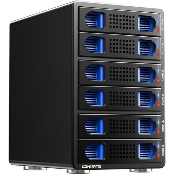 6 Bay SATA Hard Drive Enclosure with Cooling Fan