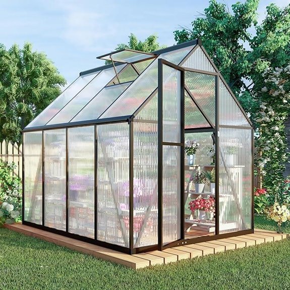 6x8 FT Outdoor Aluminum Greenhouse