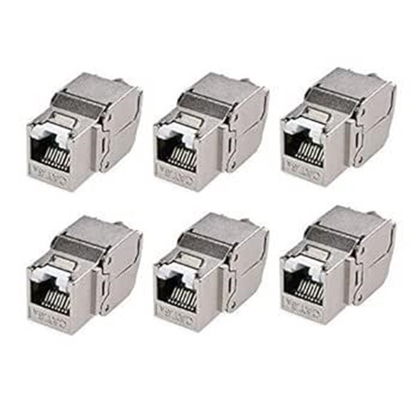 Cable Matters Shielded Cat6A RJ45 Keystone Jack (6-Pack)