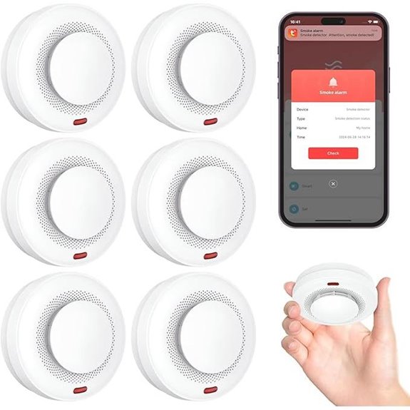 Uingarm Wi-Fi Smoke Detectors (6 Pack)
