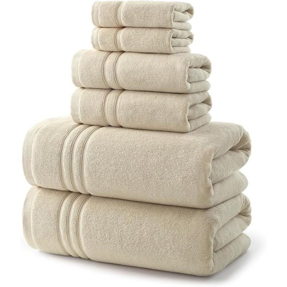REDKISS 6-Piece 100% Cotton Bath Towel Set