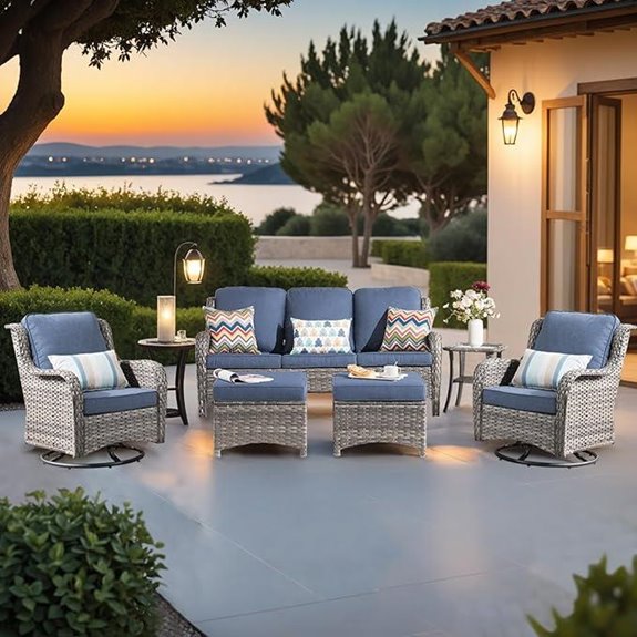 Ovios 6-Piece Patio Furniture Set with Cushions