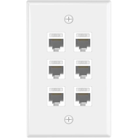 VCE CAT6 6-Port Ethernet Wall Outlet