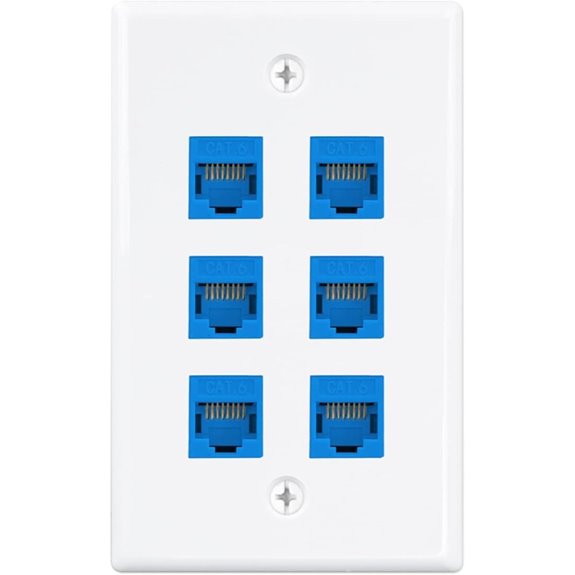 iwillink 6-Port Ethernet Wall Plate with Coupler
