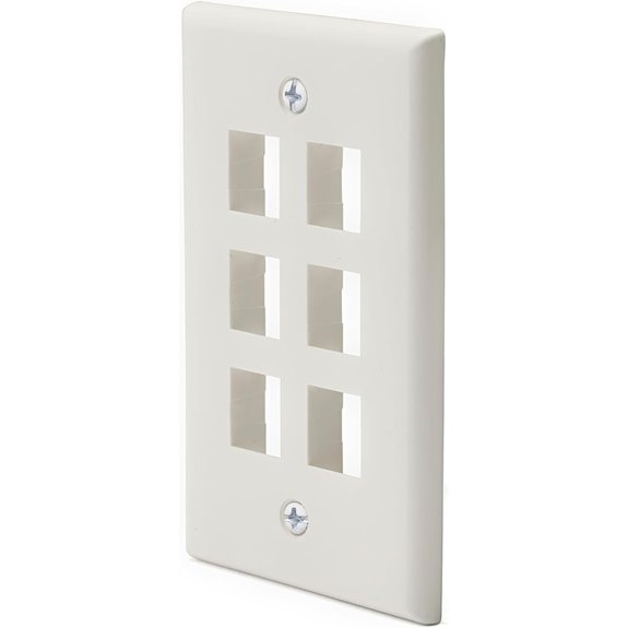 trueCABLE 6 Port Keystone Wall Plate White