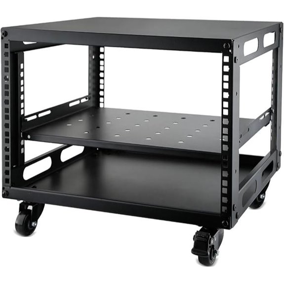 6U Open Frame Server Rack with Wheels