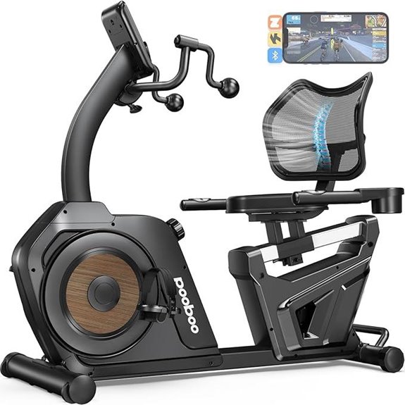 Pooboo Recumbent Exercise Bike with Smart App