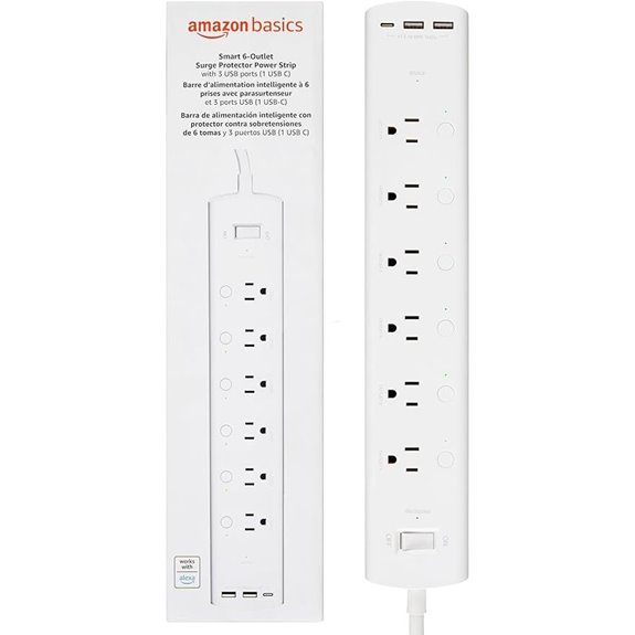 Amazon Basics Wi-Fi Smart Power Strip with USB