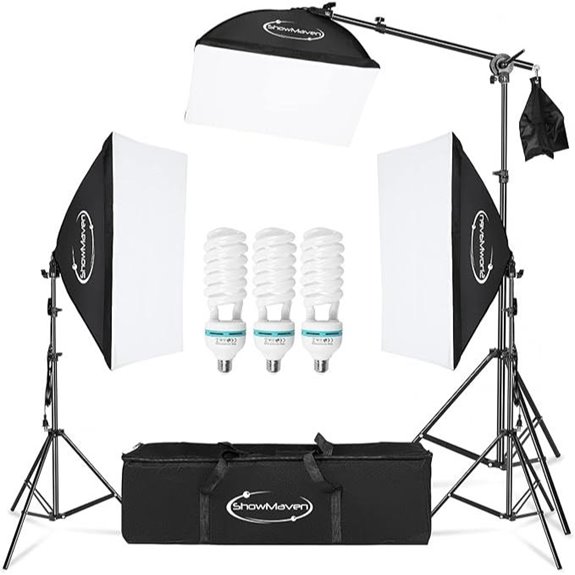 Softbox Lighting Kit with 135W Bulbs