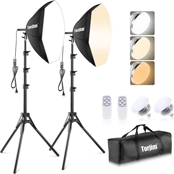 Torjim Softbox Lighting Kit with 85W LED Bulbs