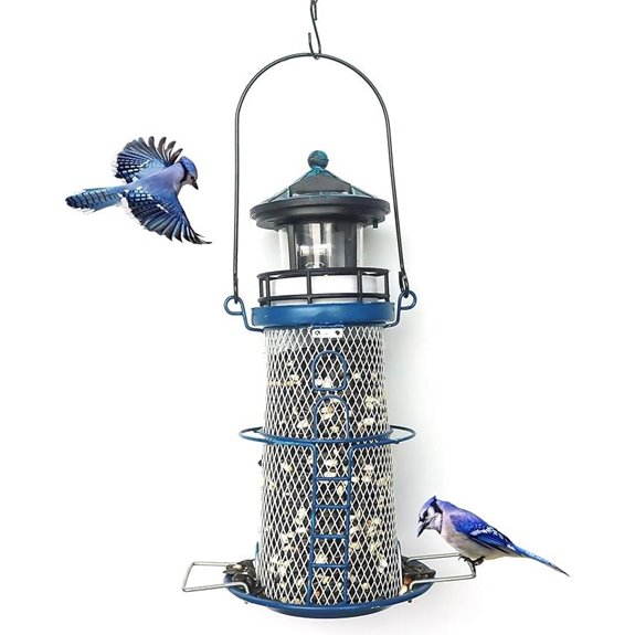 14 Solar Lighthouse Bird Feeder with Beacon