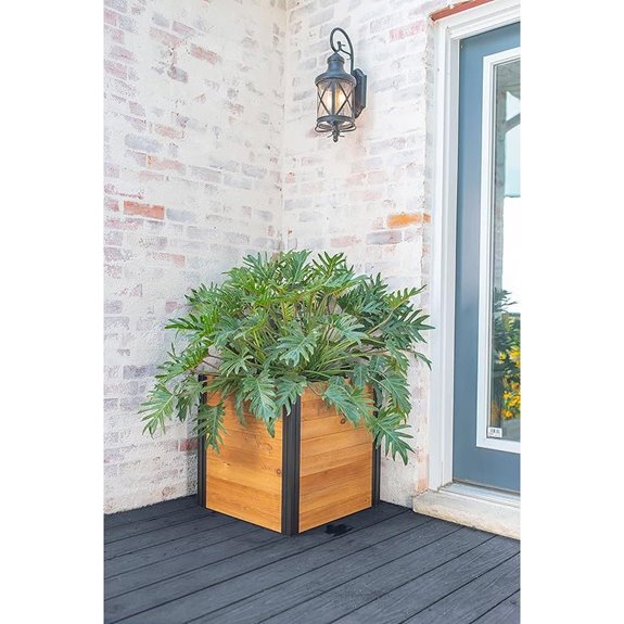 Vita Mezza 22 Square Cedar Planter with Posts