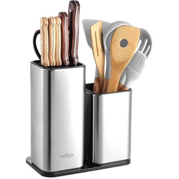 Stainless Steel Kitchen Utensil & Knife Holder Organizer