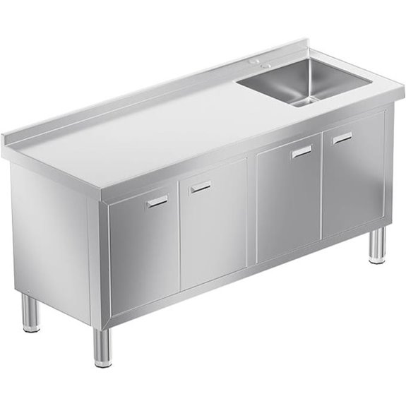 WWK Stainless Steel Utility Sink with Cabinet