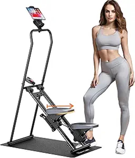 Stair Stepper Machine with Device Holder & Non-Slip Pedals