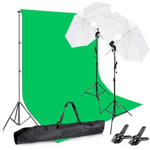 Photography Studio Lighting Kit with Backdrop and Bulb