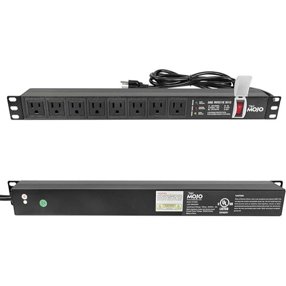Tecmojo 1U Rack Power Strip with Surge Protection