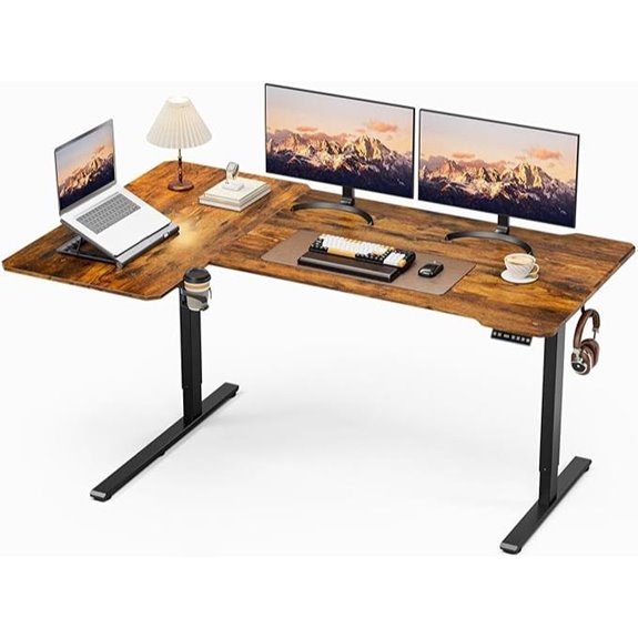 71-Inch Adjustable Electric Corner Standing Desk