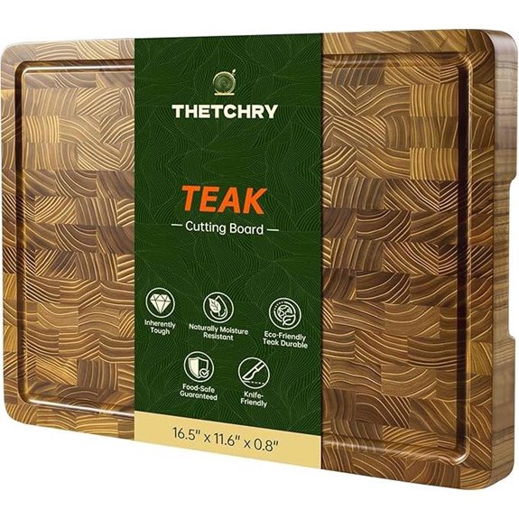 Teak Wood Reversible Cutting Board with Juice Groove