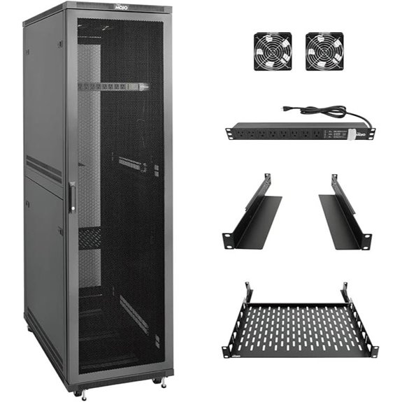 Tecmojo 42U Server Rack with PDU Fans Shelf