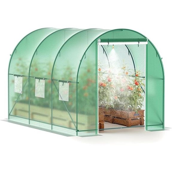 Upgraded 10'x7' Walk-in Greenhouse with Ventilation