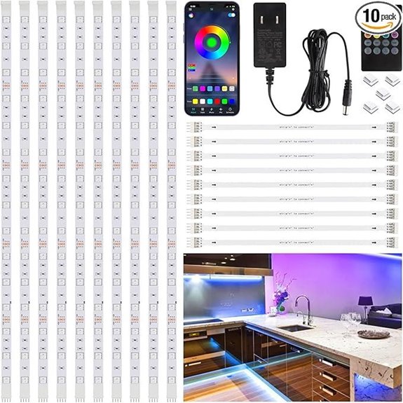 10 PCS RGB Under Cabinet LED Strip Lights