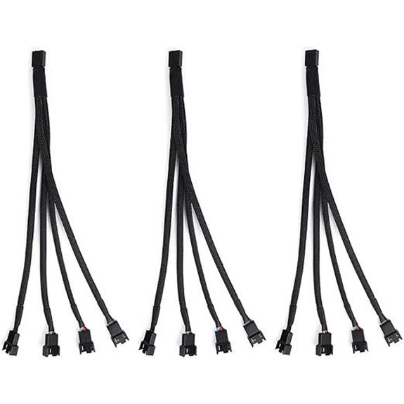 Aypzuke 3 Pack Computer PC PWM Fan Splitter Cable 1 to 4 (4 Pin+3 Pin)