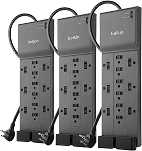 Belkin 12-Outlet Surge Protector Power Strip (3-Pack)