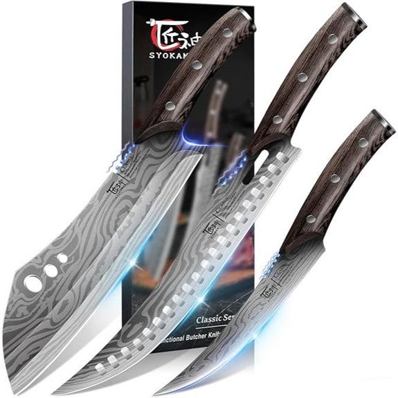 Butcher Knife Set - 3-Piece High Carbon Steel