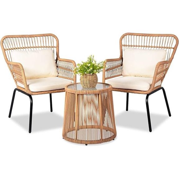 3-Piece Outdoor Wicker Bistro Set
