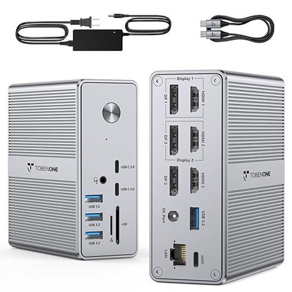 TobenONE Triple 4K Docking Station with 120W Power