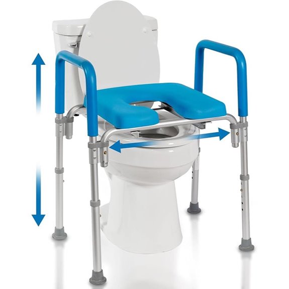 Elevated Toilet Seat with Handles and Armrests