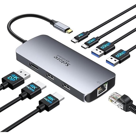 USB C Docking Station with Triple 4K Displays