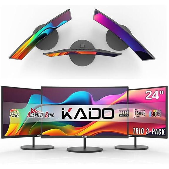 Kado Triple 24 Curved Monitors with HDMI and Speakers