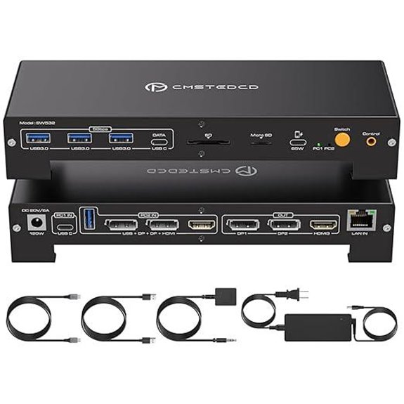 USB-C KVM Docking Station for 3 Monitors and 2 Computers
