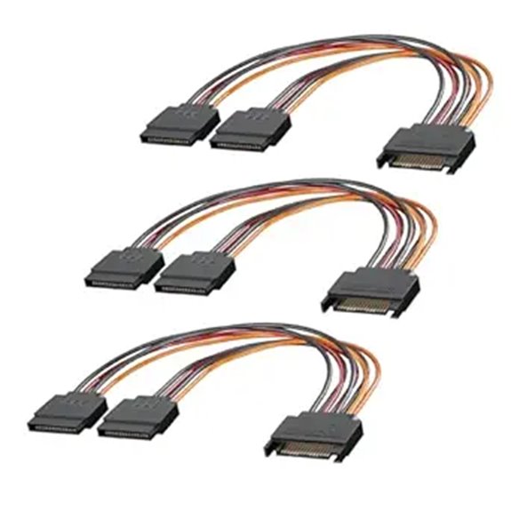 3-Pack SATA Power Splitter Cable (15 Pin)