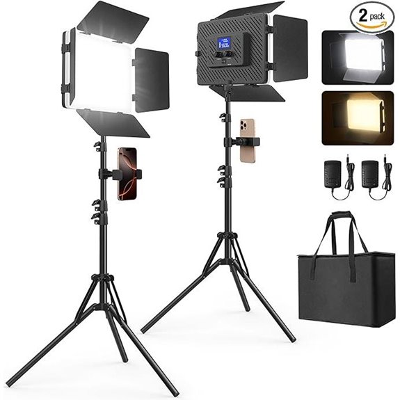 Kmasic 2 Pack LED Video Light Kit with Stand